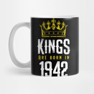 kings are born 1942 birthday quote crown king birthday party gift Mug